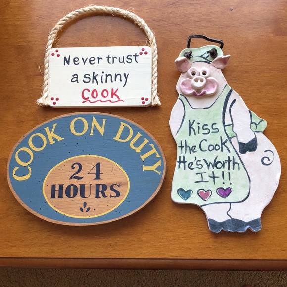 "Cook" Signs - Set of 3 Vintage Collection - Picture 1 of 5